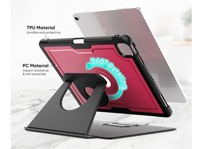 Stylish Robust Case for the iPad Pro 12.9 (6th, 5th, 4th & 3rd Gen) - Rose Red