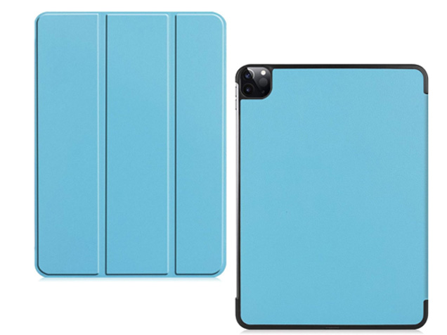 Premium Slim Synthetic Leather Flip Case with Stand for iPad Pro 11 (20 / 18) - Sky Blue Leather Flip Case