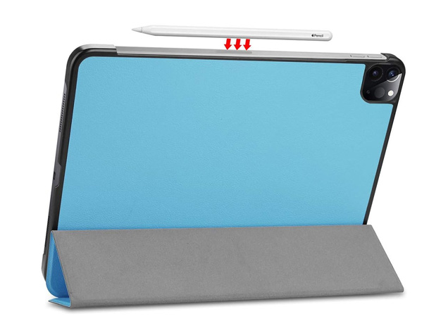 Premium Slim Synthetic Leather Flip Case with Stand for iPad Pro 11 (20 / 18) - Sky Blue