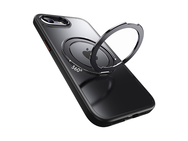 Magnetic Ring Stand Case for iPhone 17e - Clear / Silver