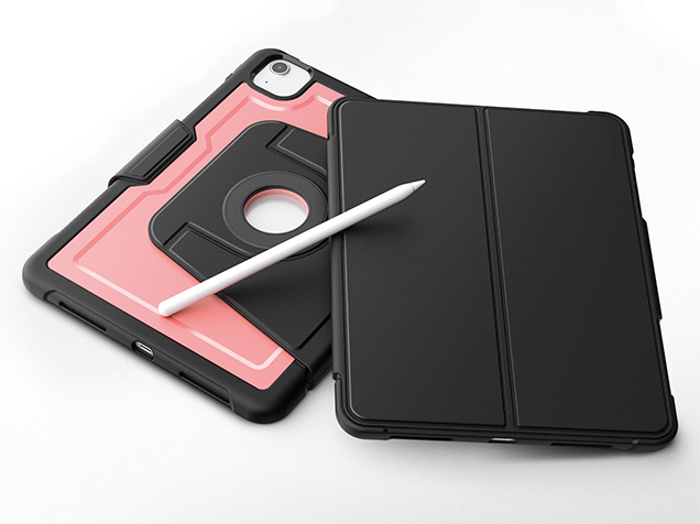 Stylish Robust Case for the iPad Air 11 (2026) - Dusty Pink Leather Flip Case