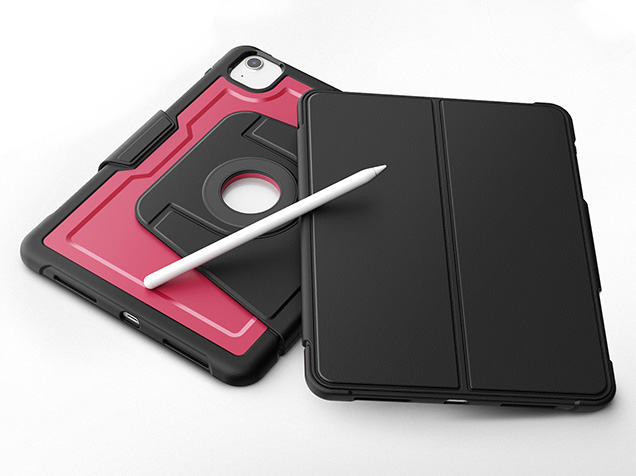 Stylish Robust Case for the iPad Air 11 (2026) - Rose Red Leather Flip Case