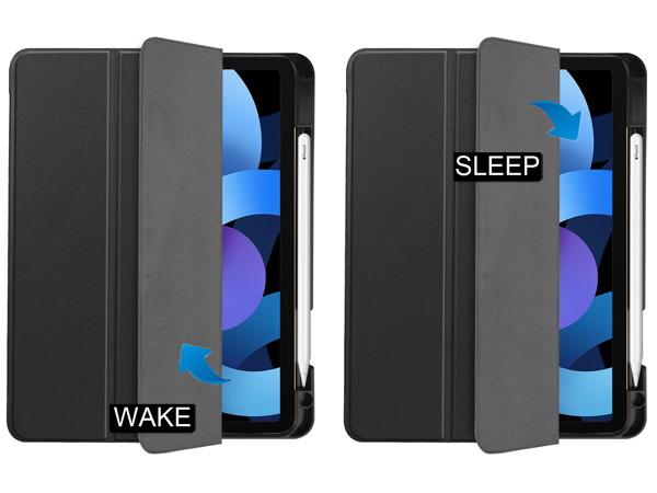 Synthetic Leather Flip Case with Stand for iPad Air 11 inch (2026) - Black