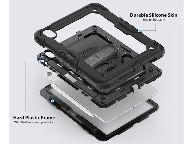 Rugged Impact Case with Strap for iPad Air 11 (2026) - Black