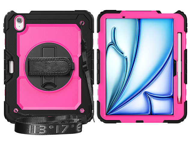 Rugged Impact Case with Strap for iPad Air 11 (2026) - Pink
