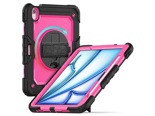 Rugged Impact Case with Strap for iPad Air 11 (2026) - Pink