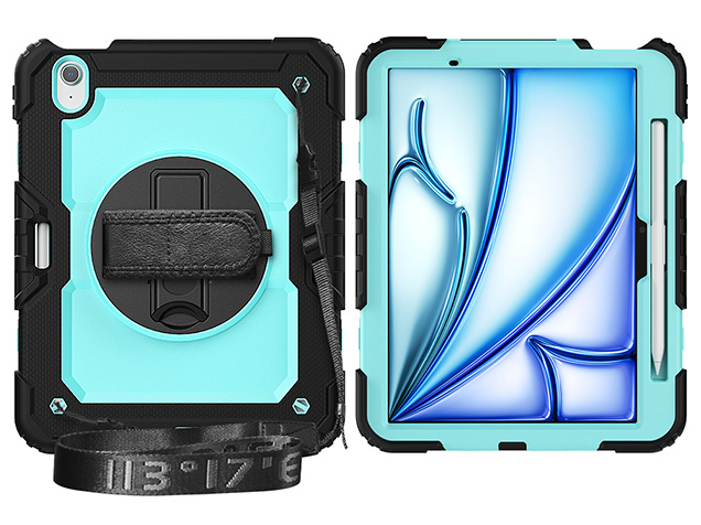 Rugged Impact Case with Strap for iPad Air 11 (2026) - Turquoise