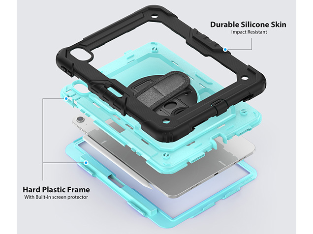 Rugged Impact Case with Strap for iPad Air 11 (2026) - Turquoise