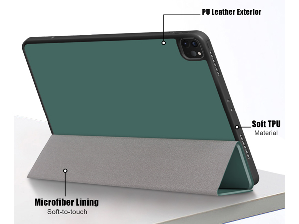 Synthetic Leather Flip Case with Stand for iPad Air 13 inch (2026) - Teal Leather Flip Case