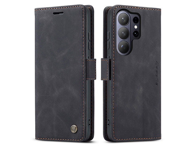 CaseMe Slim Synthetic Leather Wallet Case with Stand for Samsung Galaxy S26 Ultra - Charcoal