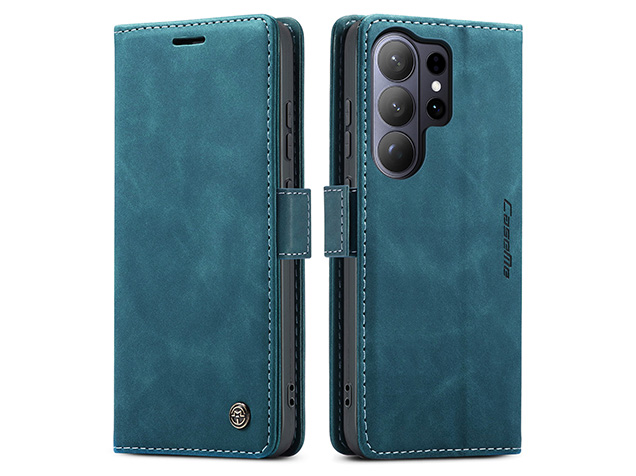 CaseMe Slim Synthetic Leather Wallet Case with Stand for Samsung Galaxy S26 Ultra - Teal