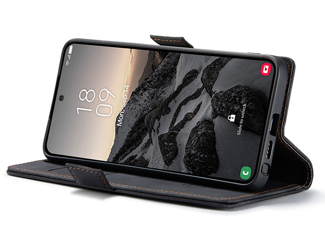 CaseMe Slim Synthetic Leather Wallet Case with Stand for Samsung Galaxy S26 Ultra - Charcoal