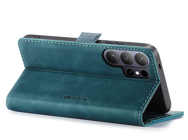 CaseMe Slim Synthetic Leather Wallet Case with Stand for Samsung Galaxy S26 Ultra - Teal