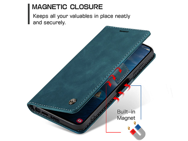 CaseMe Slim Synthetic Leather Wallet Case with Stand for Samsung Galaxy S26 Ultra - Teal