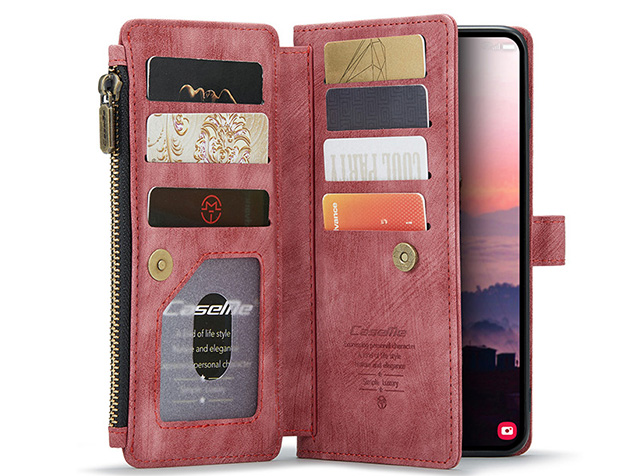 CaseMe Synthetic Leather Wallet Case with Zipper Pocket for Samsung Galaxy S26 Ultra - Blush