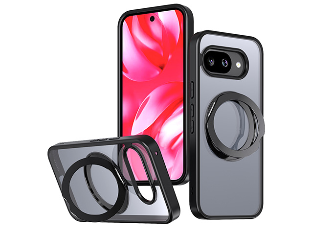 Magnetic Ring Stand Case for Google Pixel 10a - Black