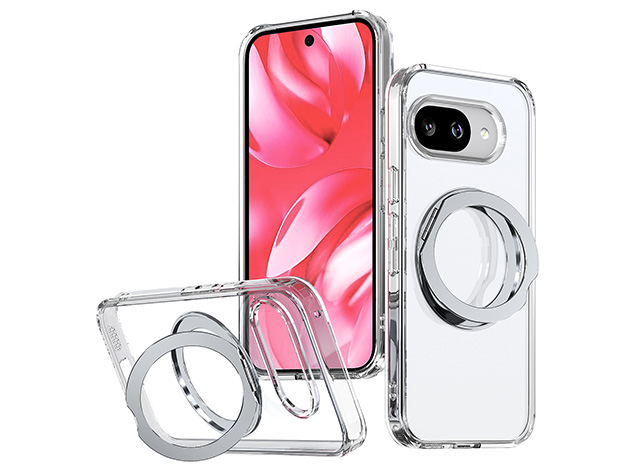 Magnetic Ring Stand Case for Google Pixel 10a - Silver