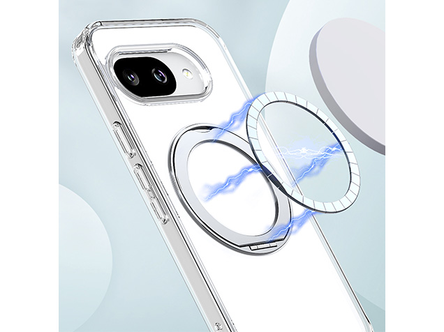 Magnetic Ring Stand Case for Google Pixel 10a - Silver