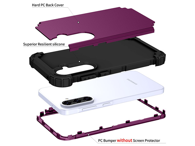 Defender Case for the Samsung Galaxy A37 - Plum