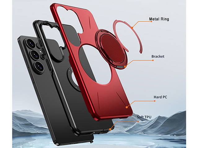 Impact Case with Ring for Samsung Galaxy S26 Ultra - Red