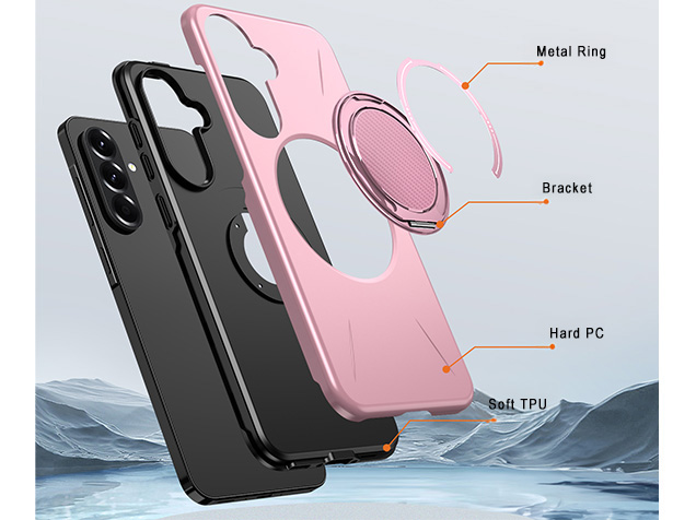 Impact Case with Ring for Samsung Galaxy A37 - Pink