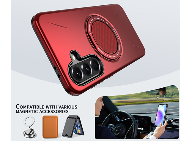 Impact Case with Ring for Samsung Galaxy A37 - Red