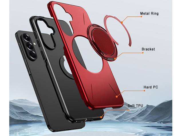 Impact Case with Ring for Samsung Galaxy A37 - Red