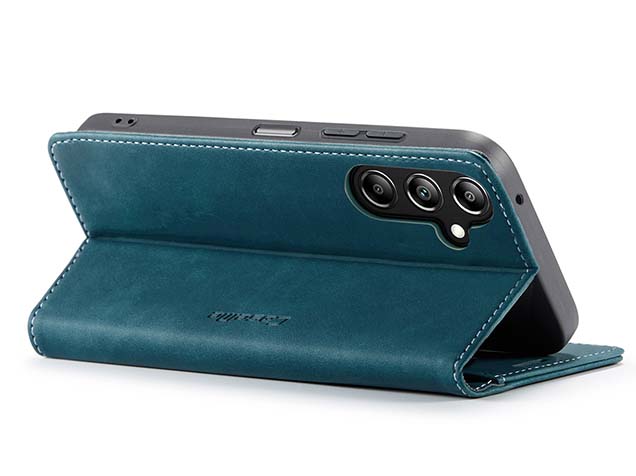 CaseMe Slim Synthetic Leather Wallet Case with Stand for Samsung Galaxy A37 - Teal