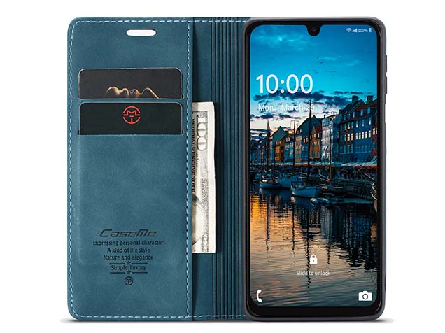 CaseMe Slim Synthetic Leather Wallet Case with Stand for Samsung Galaxy A57 - Teal