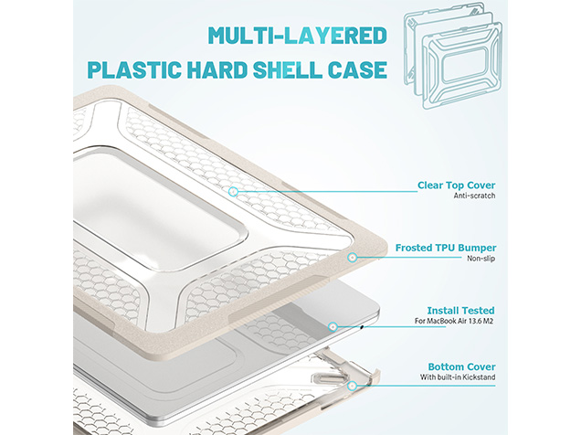 Heavy Duty Honeycomb Protective Cover for MacBook Air 13 inch - Stone