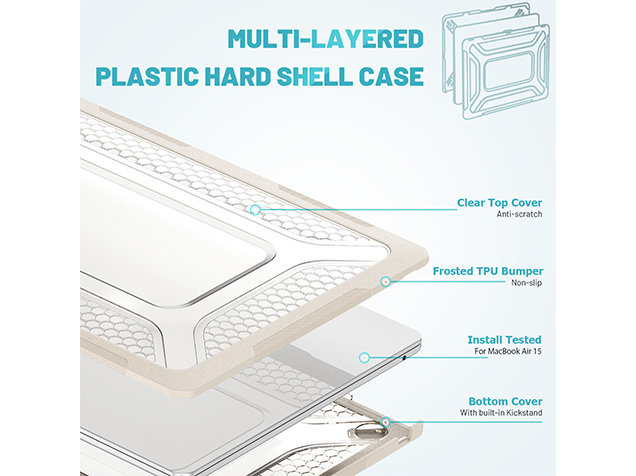 Heavy Duty Honeycomb Protective Cover for MacBook Air 15 inch - Stone