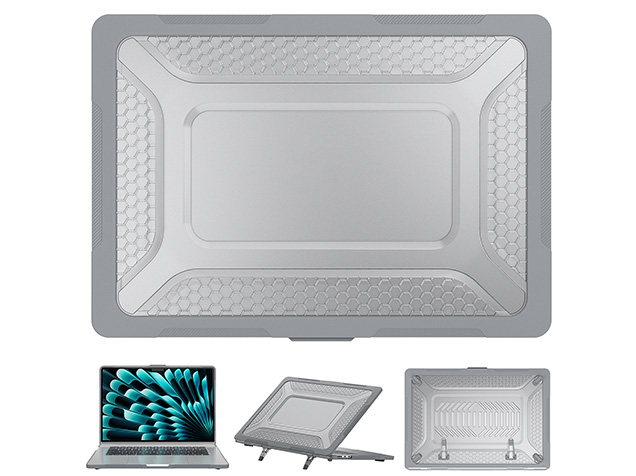 Heavy Duty Honeycomb Protective Cover for MacBook Air 15 inch - Grey