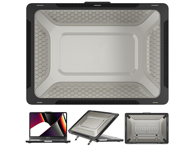 Heavy Duty Honeycomb Protective Cover for MacBook Pro 14 inch - Black