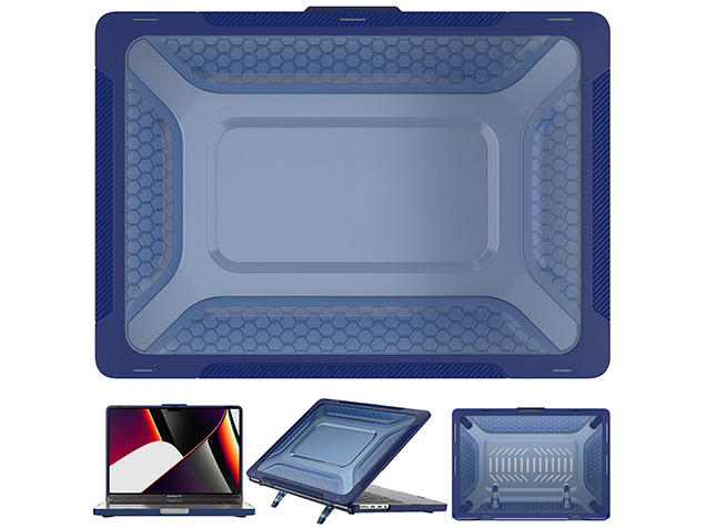 Heavy Duty Honeycomb Protective Cover for MacBook Pro 14 inch - Dark Blue