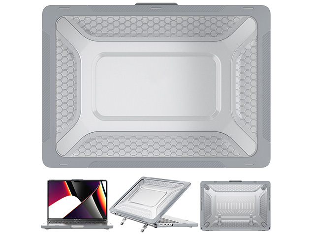 Heavy Duty Honeycomb Protective Cover for MacBook Pro 14 inch - Grey