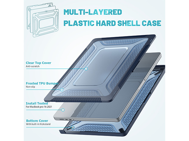 Heavy Duty Honeycomb Protective Cover for MacBook Pro 16 inch - Dark Blue