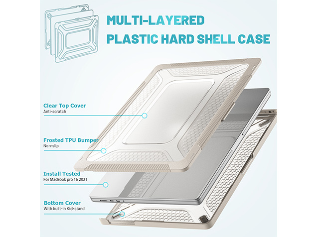 Heavy Duty Honeycomb Protective Cover for MacBook Pro 16 inch - Stone