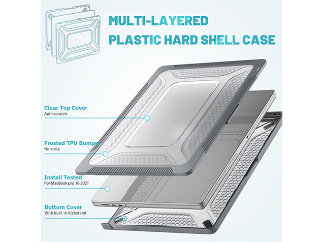 Heavy Duty Honeycomb Protective Cover for MacBook Pro 16 inch - Grey