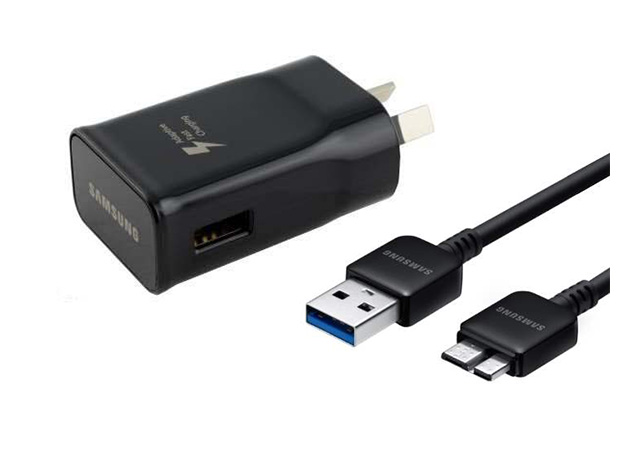 Genuine Samsung Adaptive Fast Charger & Micro USB V3.0 Cable - Black