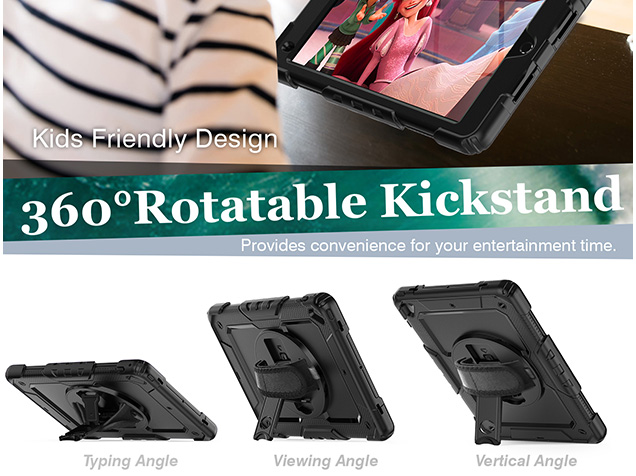 Rugged Impact Case for Apple iPad 6th/5th Gen - Classic Black