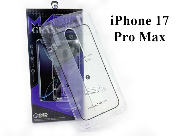 Premium Glass Screen Protector with installation box for iPhone 17 Pro Max