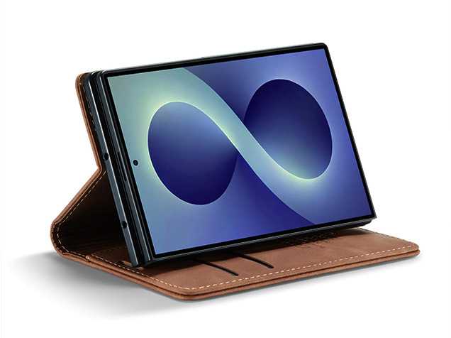 CaseMe Synthetic Leather Wallet Case with Stand for Galaxy Z Fold8 - Tan