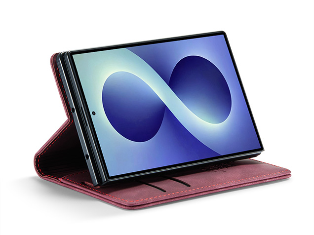 CaseMe Synthetic Leather Wallet Case with Stand for Galaxy Z Fold8 - Burgundy
