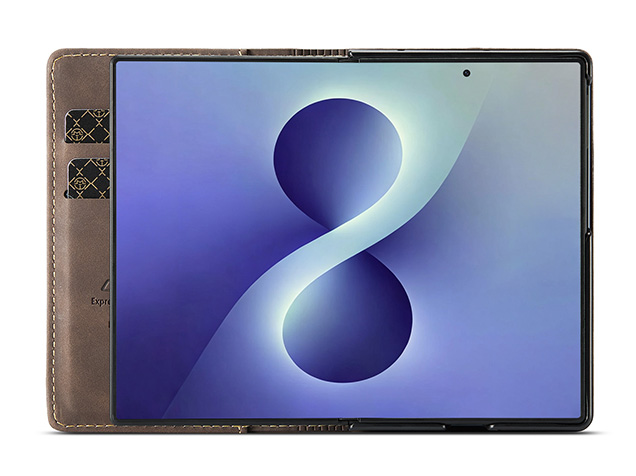 CaseMe Synthetic Leather Wallet Case with Stand for Galaxy Z Fold8 - Chocolate