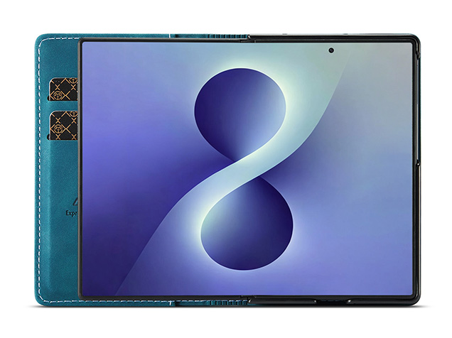 CaseMe Synthetic Leather Wallet Case with Stand for Galaxy Z Fold8 - Teal