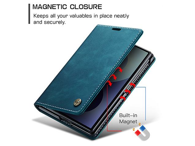 CaseMe Synthetic Leather Wallet Case with Stand for Galaxy Z Fold8 - Teal