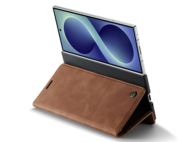 CaseMe Synthetic Leather Wallet Case with Stand for Galaxy Z Fold8 Ultra - Tan