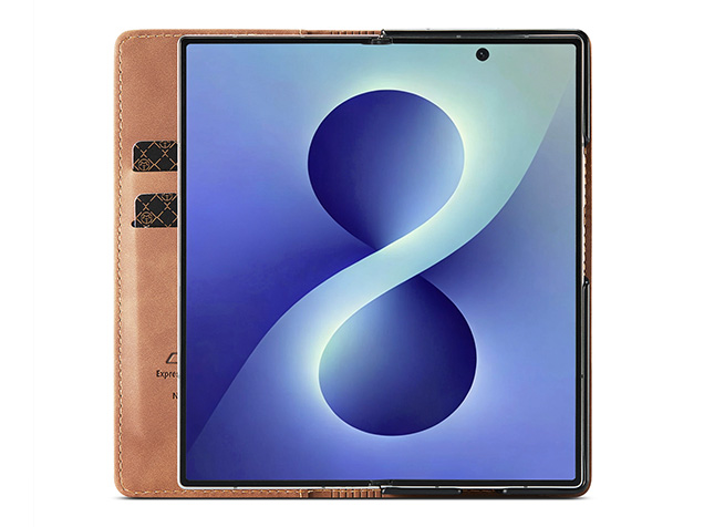CaseMe Synthetic Leather Wallet Case with Stand for Galaxy Z Fold8 Ultra - Tan
