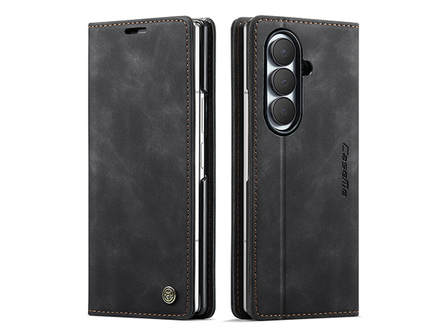 CaseMe Synthetic Leather Wallet Case with Stand for Galaxy Z Fold8 Ultra - Charcoal Leather Wallet Case