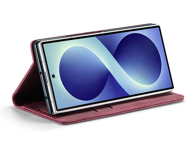 CaseMe Synthetic Leather Wallet Case with Stand for Galaxy Z Fold8 Ultra - Burgundy
